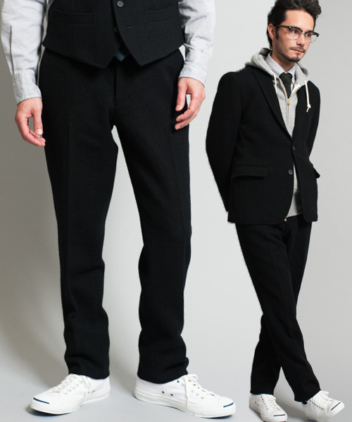 green label relaxing（グリーンレーベルリラクシング）の「□SHETLAND/TWEED S/テーパードパンツ ◆（その他パンツ・メンズ・ブラック/ダークグリーン/ネイビー・SMALL/LARGE/MEDIUM/X-LARGE）」の2枚目の写真