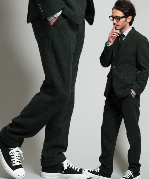 green label relaxing（グリーンレーベルリラクシング）の「□SHETLAND/TWEED S/テーパードパンツ ◆（その他パンツ・メンズ・ブラック/ダークグリーン/ネイビー・SMALL/LARGE/MEDIUM/X-LARGE）」の3枚目の写真
