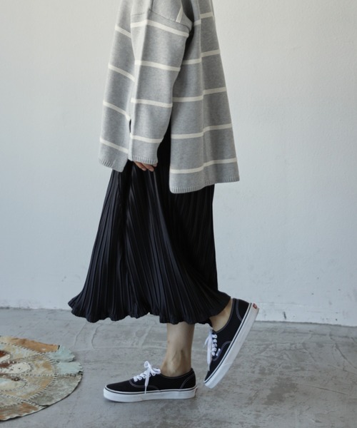 Auntie Rosa Holiday（アンティローザホリデー）の「ワッシャープリーツスカート（スカート・レディース・ブラック/ベージュ/グリーン・MEDIUM/LARGE）」の8枚目の写真