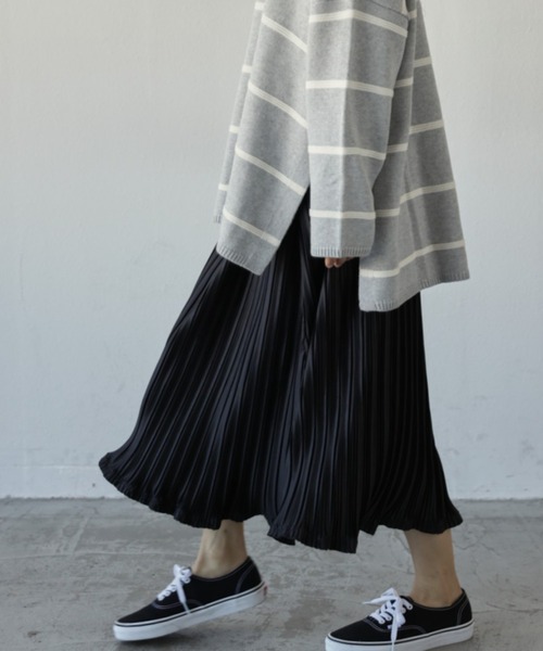 Auntie Rosa Holiday（アンティローザホリデー）の「ワッシャープリーツスカート（スカート・レディース・ブラック/ベージュ/グリーン・MEDIUM/LARGE）」の9枚目の写真