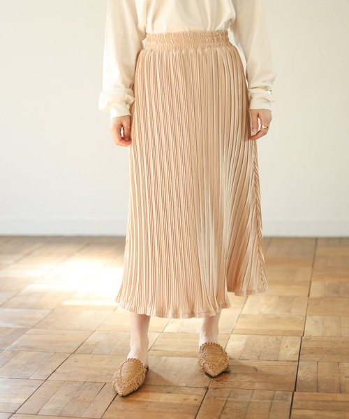 Auntie Rosa Holiday（アンティローザホリデー）の「ワッシャープリーツスカート（スカート・レディース・ブラック/ベージュ/グリーン・MEDIUM/LARGE）」の13枚目の写真