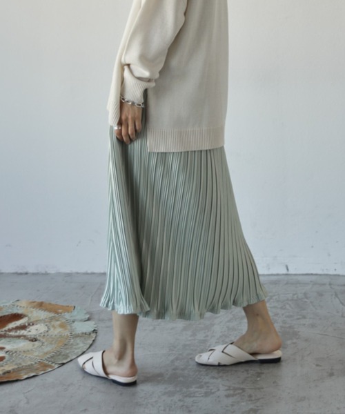 Auntie Rosa Holiday（アンティローザホリデー）の「ワッシャープリーツスカート（スカート・レディース・ブラック/ベージュ/グリーン・MEDIUM/LARGE）」の19枚目の写真