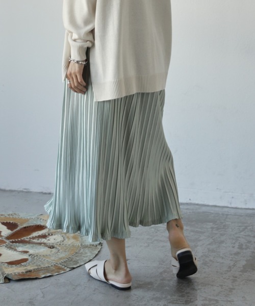 Auntie Rosa Holiday（アンティローザホリデー）の「ワッシャープリーツスカート（スカート・レディース・ブラック/ベージュ/グリーン・MEDIUM/LARGE）」の20枚目の写真