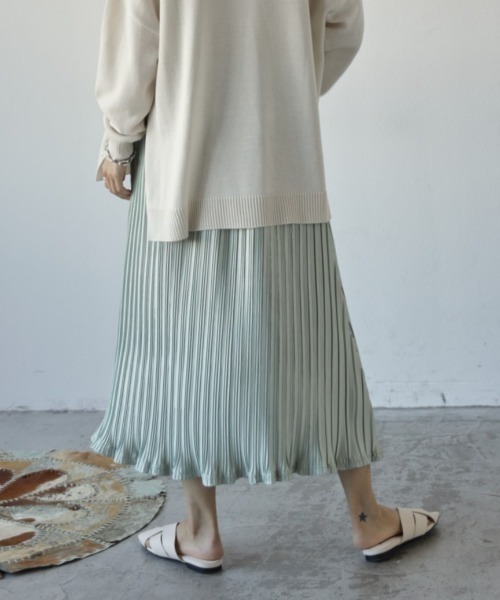 Auntie Rosa Holiday（アンティローザホリデー）の「ワッシャープリーツスカート（スカート・レディース・ブラック/ベージュ/グリーン・MEDIUM/LARGE）」の21枚目の写真