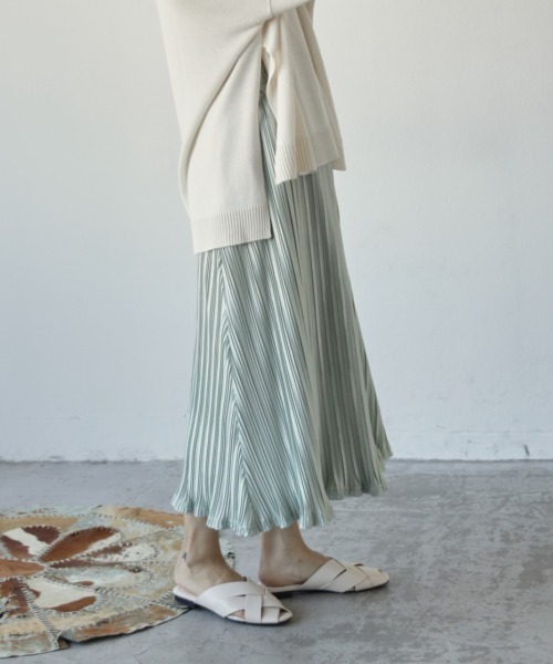 Auntie Rosa Holiday（アンティローザホリデー）の「ワッシャープリーツスカート（スカート・レディース・ブラック/ベージュ/グリーン・MEDIUM/LARGE）」の22枚目の写真