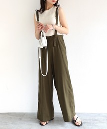レーヨンリネンサスペンダー付きサロペット