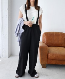 andme | レーヨンリネンサスペンダー付きサロペット(サロペット/オーバーオール)