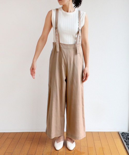 andme(アンドミー)の「レーヨンリネンサスペンダー付きサロペット(サロペット/オーバーオール・レディース・グレー系その他/ベージュ/ネイビー/ブラック/ライトカーキ/カーキ/ブラウン/テラコッタ/ベージュ系その他2・M/L)」の10枚目の写真