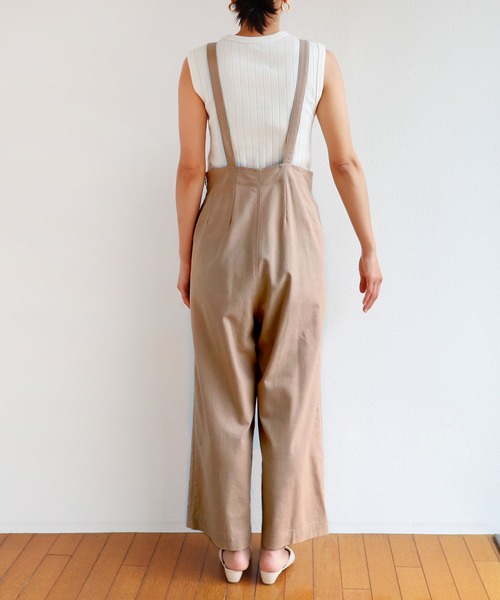 andme(アンドミー)の「レーヨンリネンサスペンダー付きサロペット(サロペット/オーバーオール・レディース・グレー系その他/ベージュ/ネイビー/ブラック/ライトカーキ/カーキ/ブラウン/テラコッタ/ベージュ系その他2・M/L)」の12枚目の写真