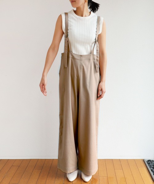 andme(アンドミー)の「レーヨンリネンサスペンダー付きサロペット(サロペット/オーバーオール・レディース・グレー系その他/ベージュ/ネイビー/ブラック/ライトカーキ/カーキ/ブラウン/テラコッタ/ベージュ系その他2・M/L)」の13枚目の写真