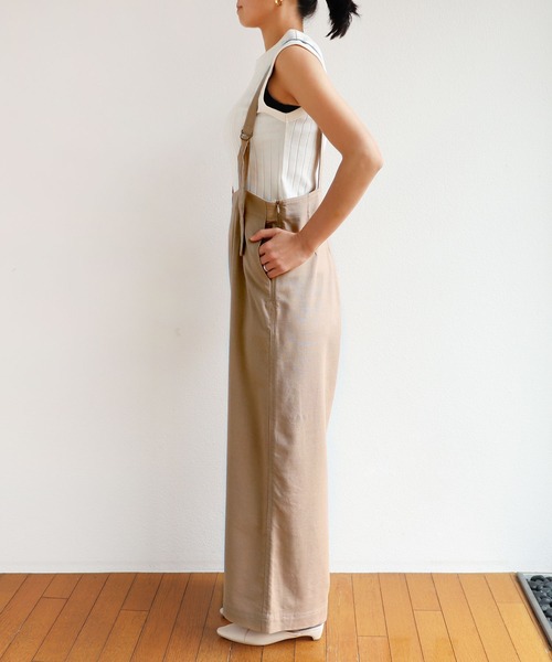 andme(アンドミー)の「レーヨンリネンサスペンダー付きサロペット(サロペット/オーバーオール・レディース・グレー系その他/ベージュ/ネイビー/ブラック/ライトカーキ/カーキ/ブラウン/テラコッタ/ベージュ系その他2・M/L)」の14枚目の写真