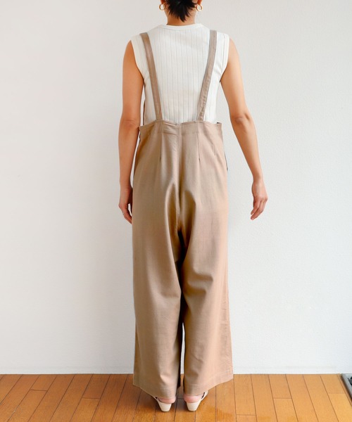 andme(アンドミー)の「レーヨンリネンサスペンダー付きサロペット(サロペット/オーバーオール・レディース・グレー系その他/ベージュ/ネイビー/ブラック/ライトカーキ/カーキ/ブラウン/テラコッタ/ベージュ系その他2・M/L)」の15枚目の写真