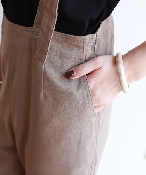 andme(アンドミー)の「レーヨンリネンサスペンダー付きサロペット(サロペット/オーバーオール・レディース・グレー系その他/ベージュ/ネイビー/ブラック/ライトカーキ/カーキ/ブラウン/テラコッタ/ベージュ系その他2・M/L)」の17枚目の写真