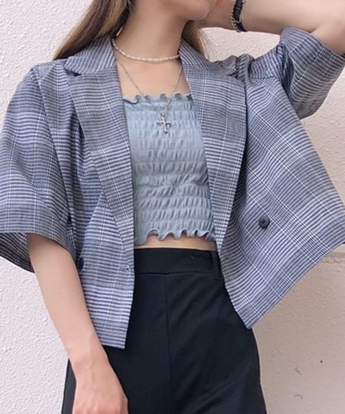 WEGO(ウィゴー)の「WEGO/2wayシャーリングカップインキャミソール(キャミソール・レディース・サックスブルー/ブラック/アイボリー/オレンジ/ライム/グリーン系その他/ライトパープル/ダークオレンジ/グリーン/ダークグリーン・FREE)」の7枚目の写真