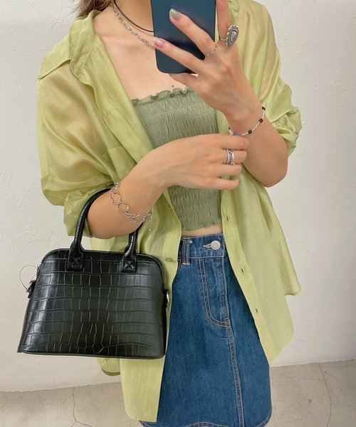 WEGO(ウィゴー)の「WEGO/2wayシャーリングカップインキャミソール(キャミソール・レディース・サックスブルー/ブラック/アイボリー/オレンジ/ライム/グリーン系その他/ライトパープル/ダークオレンジ/グリーン/ダークグリーン・FREE)」の17枚目の写真