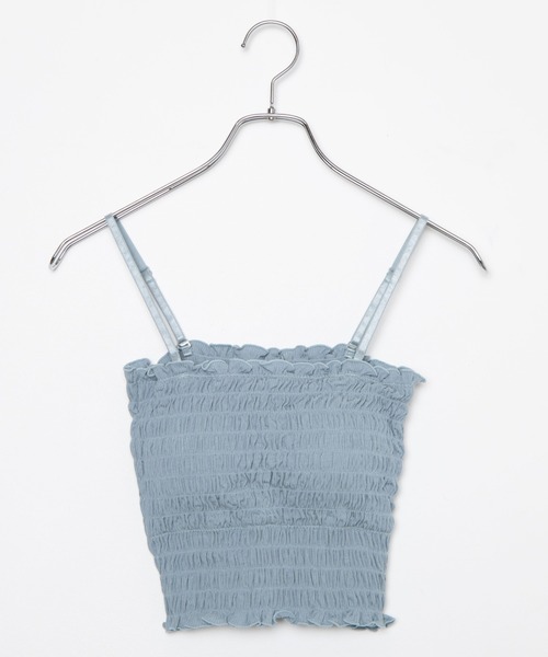 WEGO(ウィゴー)の「WEGO/2wayシャーリングカップインキャミソール(キャミソール・レディース・サックスブルー/ブラック/アイボリー/オレンジ/ライム/グリーン系その他/ライトパープル/ダークオレンジ/グリーン/ダークグリーン・FREE)」の19枚目の写真