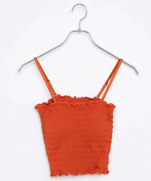 WEGO(ウィゴー)の「WEGO/2wayシャーリングカップインキャミソール(キャミソール・レディース・サックスブルー/ブラック/アイボリー/オレンジ/ライム/グリーン系その他/ライトパープル/ダークオレンジ/グリーン/ダークグリーン・FREE)」の20枚目の写真