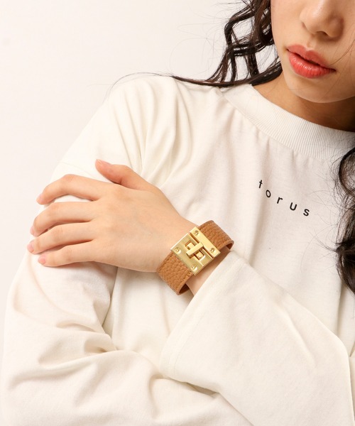 Ree&Mee（リーアンドミー）の「Ree＆Mee ブレスレット バングル ゴールド バックル ブレス アクセサリー（ブレスレット・メンズ・ホワイト/ブラック/ベージュ/ベージュ系その他/ホワイト系その他・FREE）」の5枚目の写真