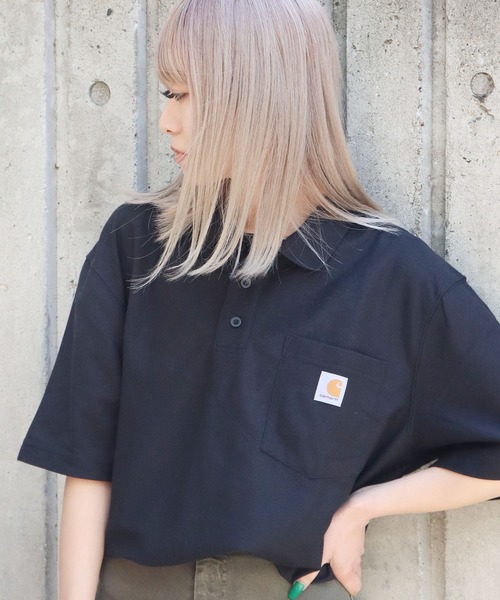 Carhartt(カーハート)の「Carhartt/カーハート LOOSE FIT MW SS POCKET ポロシャツ ブランドロゴ(ポロシャツ・メンズ・ブラック/グレー/チャコールグレー/ネイビー・M/L/XL/2XL)」の8枚目の写真
