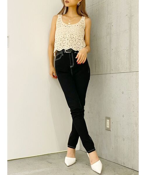 GYDA（ジェイダ）の「【SETUP着用可】クロシェショートニットタンク（タンクトップ・レディース・ベージュ/ブラウン/アイボリー・FREE）」の13枚目の写真