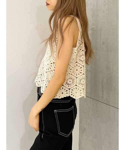 GYDA（ジェイダ）の「【SETUP着用可】クロシェショートニットタンク（タンクトップ・レディース・ベージュ/ブラウン/アイボリー・FREE）」の12枚目の写真