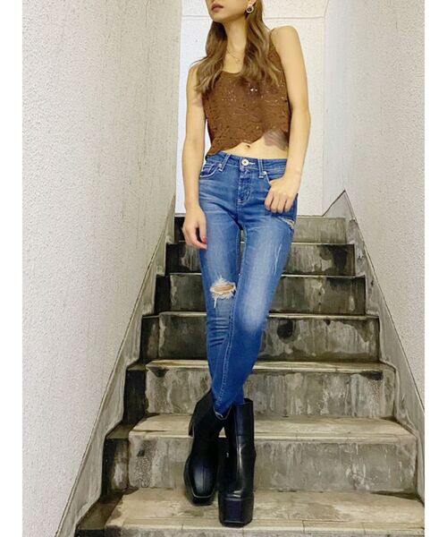 GYDA（ジェイダ）の「【SETUP着用可】クロシェショートニットタンク（タンクトップ・レディース・ベージュ/ブラウン/アイボリー・FREE）」の8枚目の写真