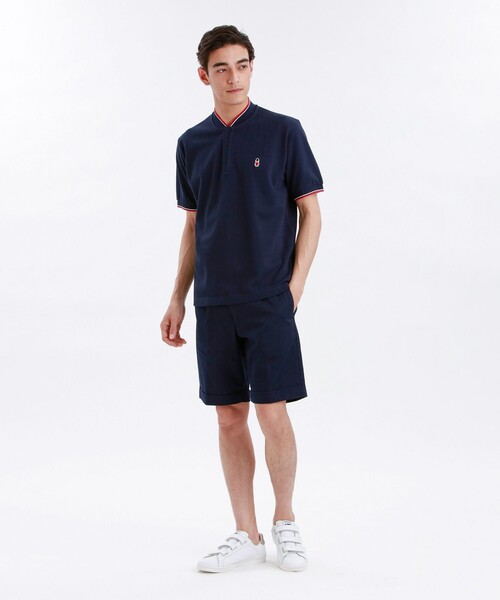 MACKINTOSH PHILOSOPHY（ﾏｯｷﾝﾄｯｼｭ ﾌｨﾛｿﾌｨｰ）の「コットン鹿の子 BB 半袖ヘンリーポロ（ポロシャツ・メンズ・ホワイト/グレー/ダークネイビー・40/38/36）」の7枚目の写真