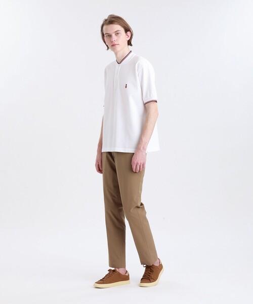 MACKINTOSH PHILOSOPHY（ﾏｯｷﾝﾄｯｼｭ ﾌｨﾛｿﾌｨｰ）の「コットン鹿の子 BB 半袖ヘンリーポロ（ポロシャツ・メンズ・ホワイト/グレー/ダークネイビー・40/38/36）」の8枚目の写真