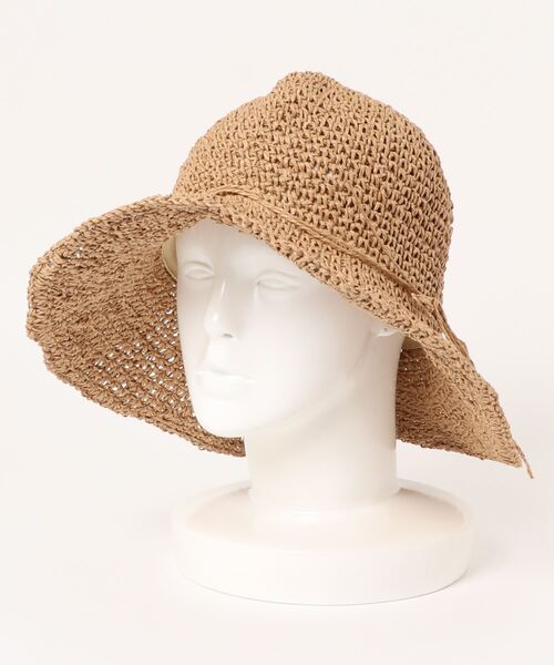 Lugnoncure（ルノンキュール）の「雑材ハット（ハット・レディース・ブラウン/ベージュ/キャメル・ﾌﾘ-）」の3枚目の写真
