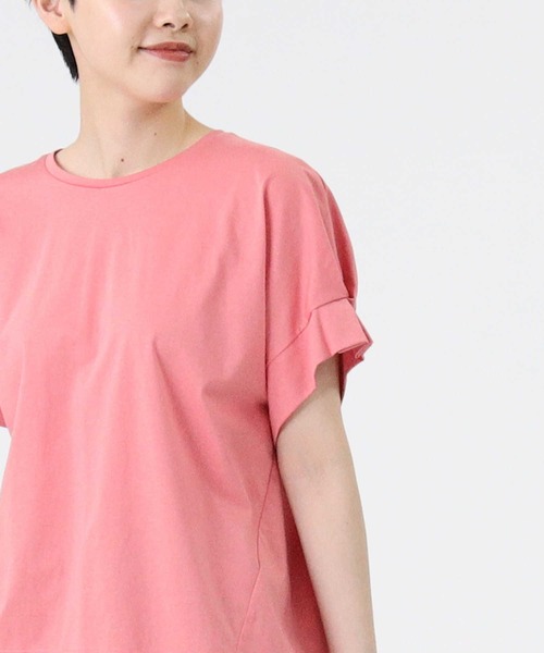 HONEYSUCKLE ROSE（ハニーサックルローズ）の「【HONEYSUCKLE ROSE】袖タックＴシャツ（Tシャツ/カットソー・レディース・フューシャピンク/ライトグレー/ホワイト・L/M）」の18枚目の写真