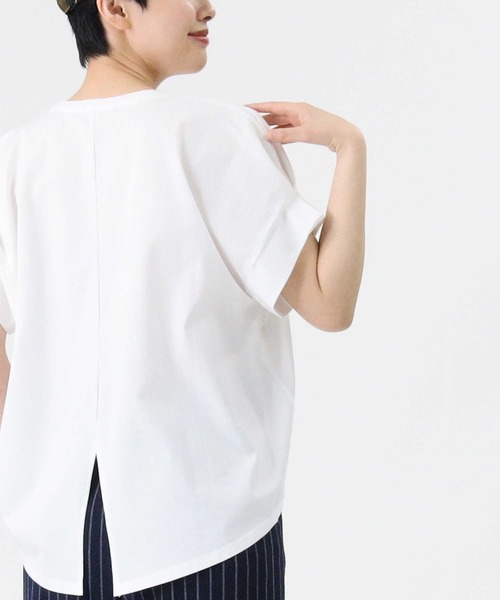 HONEYSUCKLE ROSE（ハニーサックルローズ）の「【HONEYSUCKLE ROSE】袖タックＴシャツ（Tシャツ/カットソー・レディース・フューシャピンク/ライトグレー/ホワイト・L/M）」の8枚目の写真