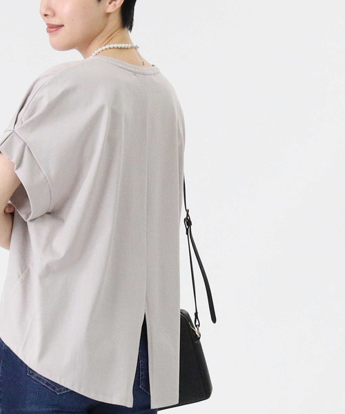 HONEYSUCKLE ROSE（ハニーサックルローズ）の「【HONEYSUCKLE ROSE】袖タックＴシャツ（Tシャツ/カットソー・レディース・フューシャピンク/ライトグレー/ホワイト・L/M）」の12枚目の写真