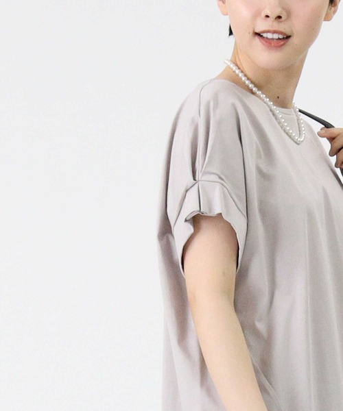 HONEYSUCKLE ROSE（ハニーサックルローズ）の「【HONEYSUCKLE ROSE】袖タックＴシャツ（Tシャツ/カットソー・レディース・フューシャピンク/ライトグレー/ホワイト・L/M）」の13枚目の写真