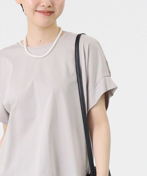 HONEYSUCKLE ROSE（ハニーサックルローズ）の「【HONEYSUCKLE ROSE】袖タックＴシャツ（Tシャツ/カットソー・レディース・フューシャピンク/ライトグレー/ホワイト・L/M）」の14枚目の写真