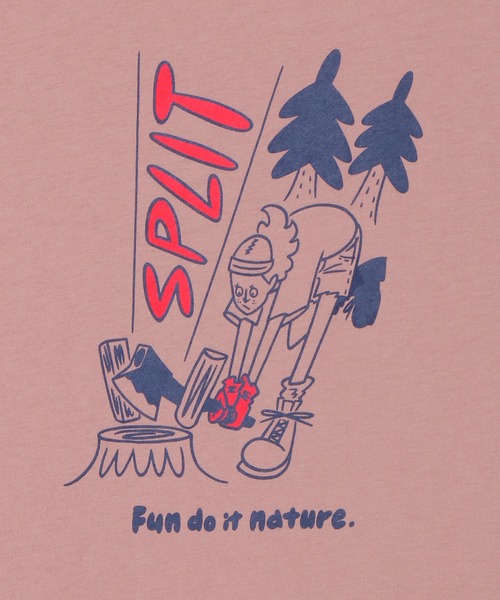 ikka(イッカ)の「タケウチアツシコラボアウトドアTシャツ LADIES(薪割り)(Tシャツ/カットソー・レディース・ベージュ/オフホワイト/ピンク・S/M/L/XL)」の10枚目の写真