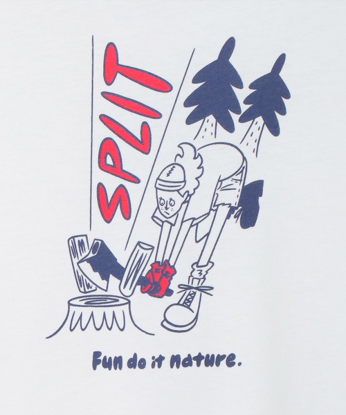 ikka(イッカ)の「タケウチアツシコラボアウトドアTシャツ LADIES(薪割り)(Tシャツ/カットソー・レディース・ベージュ/オフホワイト/ピンク・S/M/L/XL)」の11枚目の写真