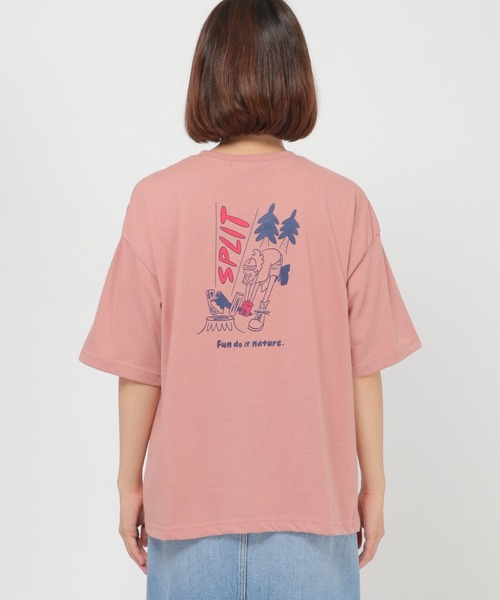 ikka(イッカ)の「タケウチアツシコラボアウトドアTシャツ LADIES(薪割り)(Tシャツ/カットソー・レディース・ベージュ/オフホワイト/ピンク・S/M/L/XL)」の16枚目の写真