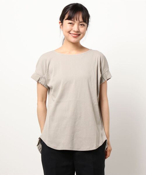 Lugnoncure(ルノンキュール)の「フライス袖タックプルオーバー(Tシャツ/カットソー・レディース・オフホワイト/グレー/ピンク/ブラック・フリ-)」の4枚目の写真