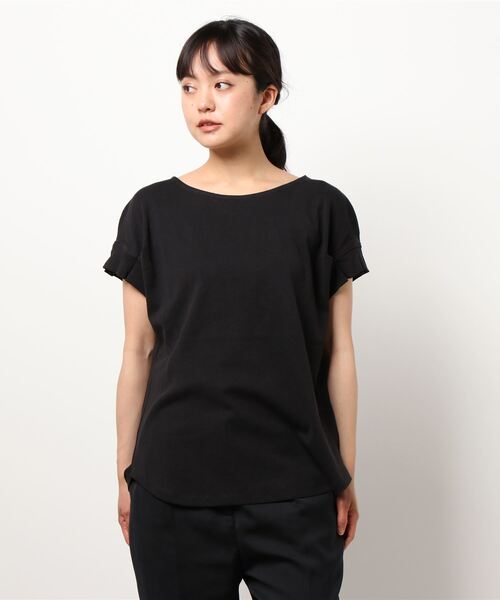 Lugnoncure(ルノンキュール)の「フライス袖タックプルオーバー(Tシャツ/カットソー・レディース・オフホワイト/グレー/ピンク/ブラック・フリ-)」の3枚目の写真