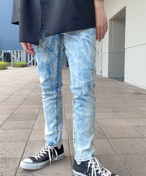 WEGO（ウィゴー）の「WEGO/ブリーチデニムスキニーパンツ（デニムパンツ・メンズ・コバルトブルー/スカイブルー・MEDIUM/LARGE）」の2枚目の写真