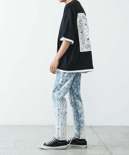 WEGO（ウィゴー）の「WEGO/ブリーチデニムスキニーパンツ（デニムパンツ・メンズ・コバルトブルー/スカイブルー・MEDIUM/LARGE）」の4枚目の写真