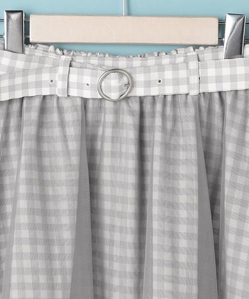 Lindsay（リンジィ）の「オーバーシアーチェック柄スカート（スカート・キッズ・グレー・160cm/150cm/140cm）」の3枚目の写真