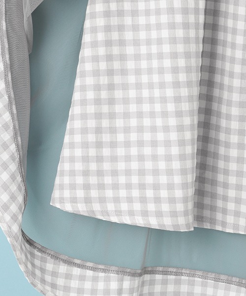 Lindsay（リンジィ）の「オーバーシアーチェック柄スカート（スカート・キッズ・グレー・160cm/150cm/140cm）」の6枚目の写真