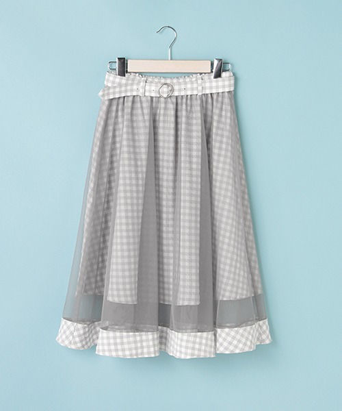 Lindsay（リンジィ）の「オーバーシアーチェック柄スカート（スカート・キッズ・グレー・160cm/150cm/140cm）」の8枚目の写真