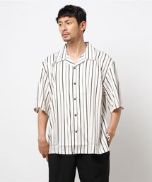 ビッグシルエットプリントオープンカラー半袖シャツ
