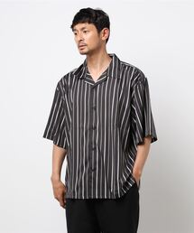 ビッグシルエットプリントオープンカラー半袖シャツ