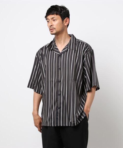 garsonwave(ギャルソンウェーブ)の「ビッグシルエットプリントオープンカラー半袖シャツ(シャツ/ブラウス・メンズ・ホワイト/ブルーグレー/ブラック/ホワイト系その他/ピンク/ネイビー・M/L)」の4枚目の写真