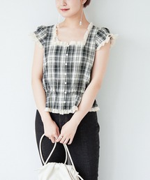 Heather | ムジガラスクエアノースリーブブラウス　955908(シャツ/ブラウス)