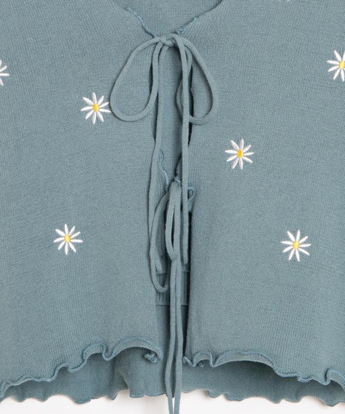 dispark（ディスパーク）の「DISPARK/【2点セット】キャミSETフラワーカーディガン（カーディガン/ボレロ・レディース・サックスブルー/アイボリー・FREE）」の4枚目の写真