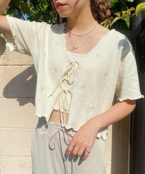 dispark（ディスパーク）の「DISPARK/【2点セット】キャミSETフラワーカーディガン（カーディガン/ボレロ・レディース・サックスブルー/アイボリー・FREE）」の11枚目の写真